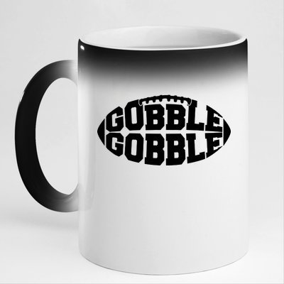 Gobble Gobble Football 11oz Black Color Changing Mug