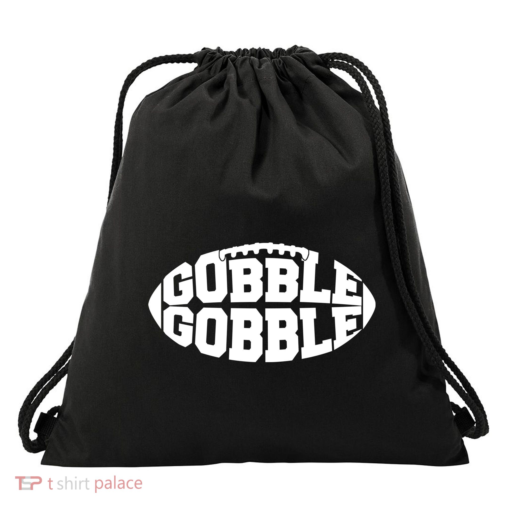 Gobble Gobble Football Drawstring Bag