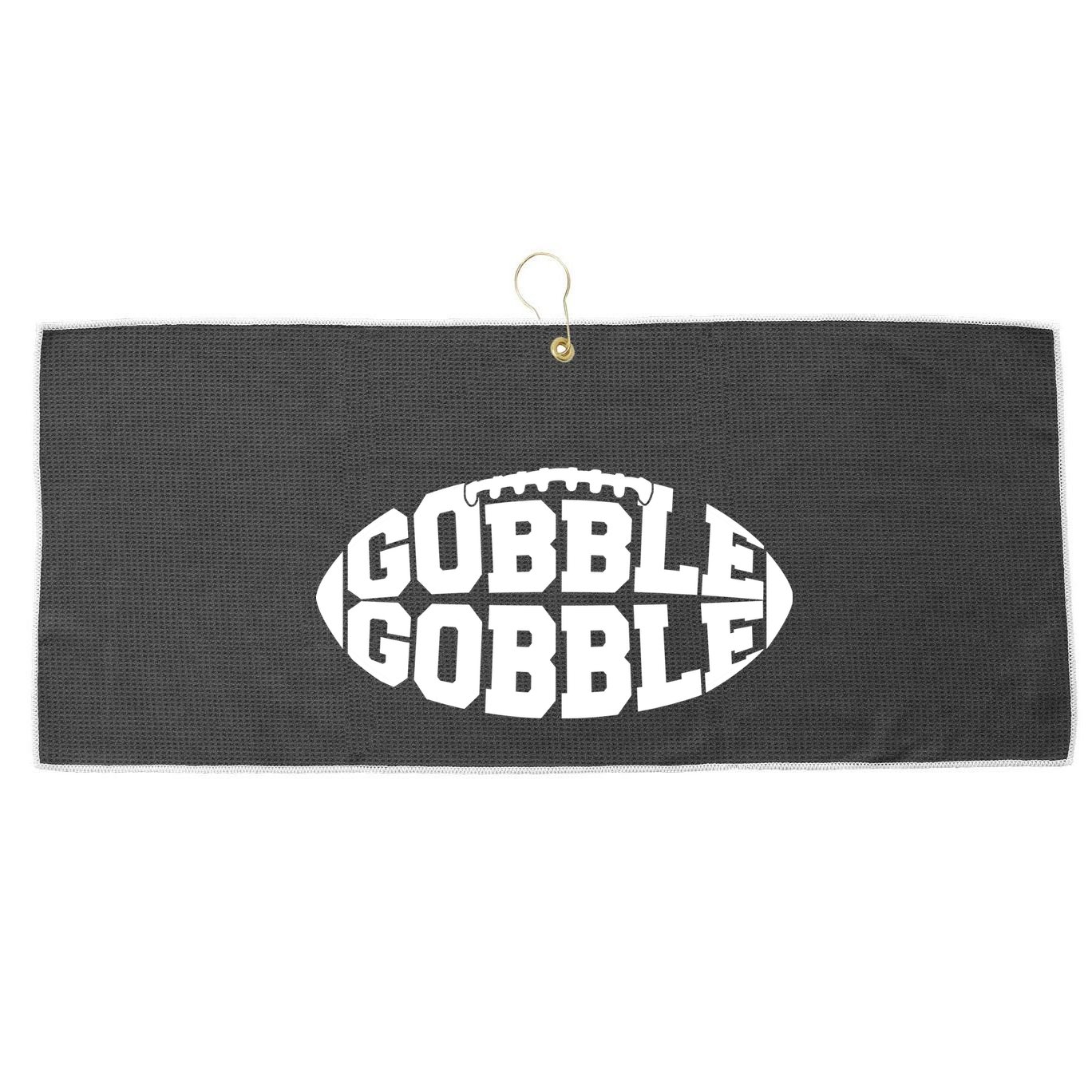 Gobble Gobble Football Large Microfiber Waffle Golf Towel