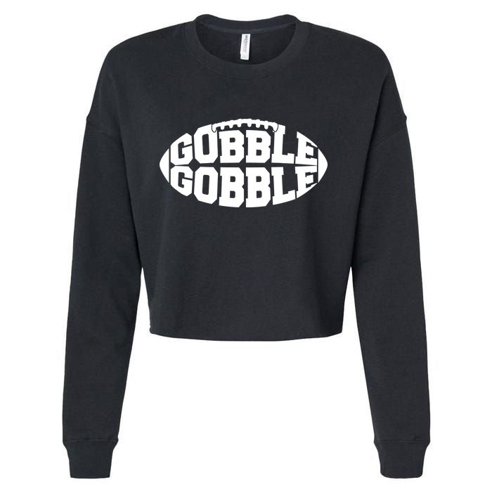 Gobble Gobble Football Cropped Pullover Crew