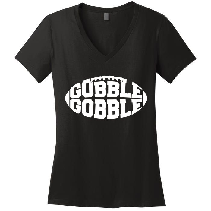 Gobble Gobble Football Women's V-Neck T-Shirt