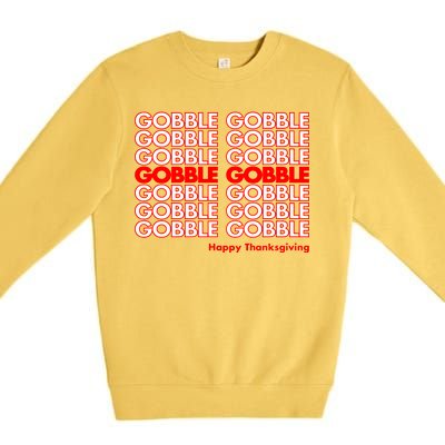 Gobble Gobble Retro Happy Thanksgiving Premium Crewneck Sweatshirt