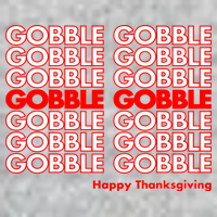 Gobble Gobble Retro Happy Thanksgiving V-Neck T-Shirt