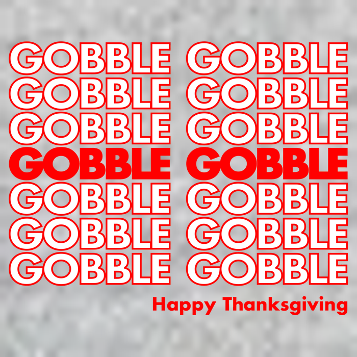 Gobble Gobble Retro Happy Thanksgiving V-Neck T-Shirt
