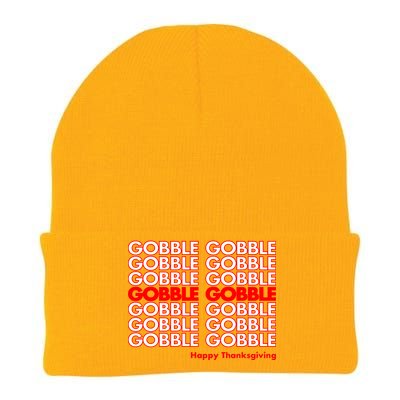 Gobble Gobble Retro Happy Thanksgiving Knit Cap Winter Beanie