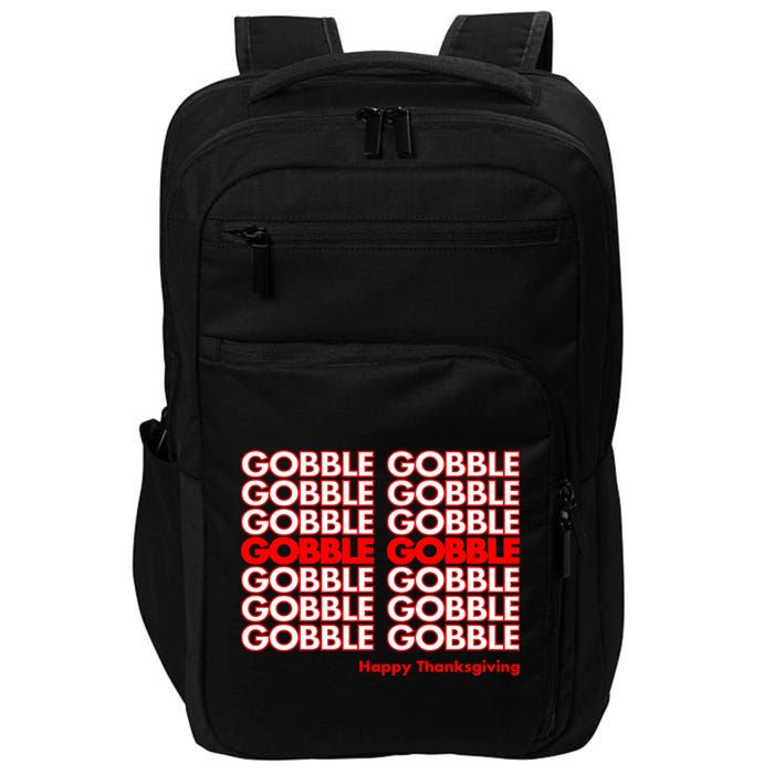 Gobble Gobble Retro Happy Thanksgiving Impact Tech Backpack