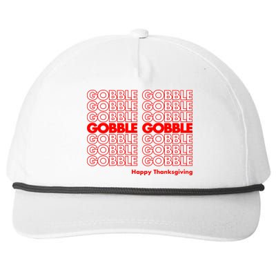 Gobble Gobble Retro Happy Thanksgiving Snapback Five-Panel Rope Hat