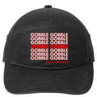 Gobble Gobble Retro Happy Thanksgiving 7-Panel Snapback Hat