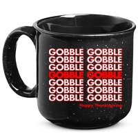 Gobble Gobble Retro Happy Thanksgiving 15oz Campfire Ceramic Mug
