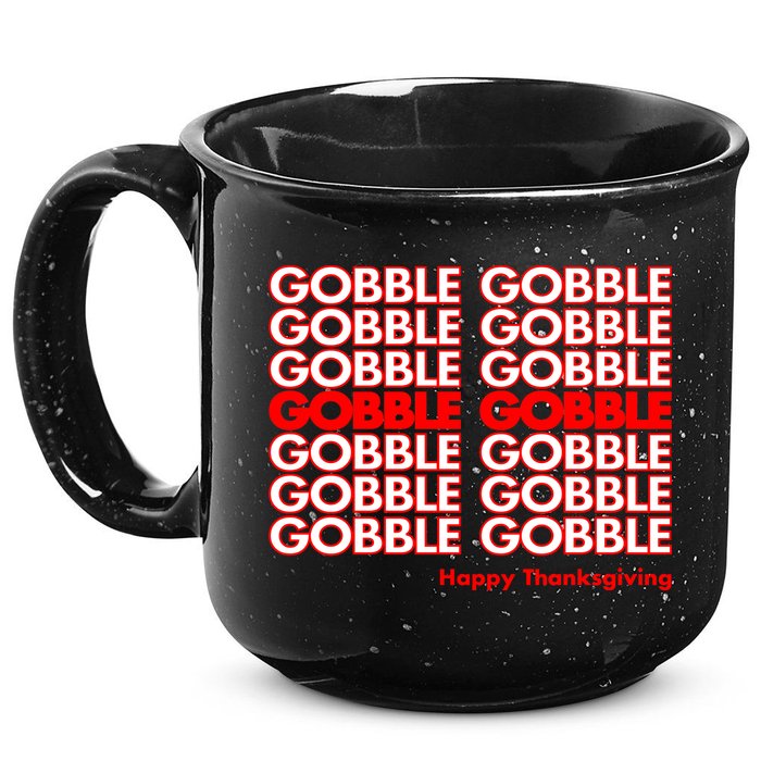 Gobble Gobble Retro Happy Thanksgiving 15oz Campfire Ceramic Mug