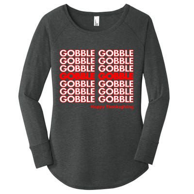Gobble Gobble Retro Happy Thanksgiving Women's Perfect Tri Tunic Long Sleeve Shirt