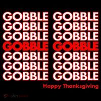 Gobble Gobble Retro Happy Thanksgiving Flatbill Hat