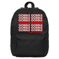 Gobble Gobble Retro Happy Thanksgiving 16 in Basic Backpack