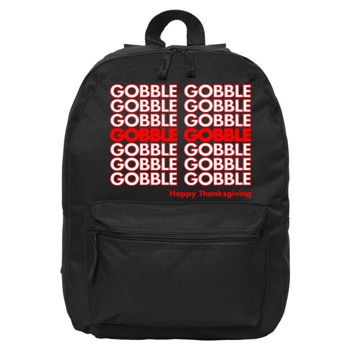 Gobble Gobble Retro Happy Thanksgiving 16 in Basic Backpack