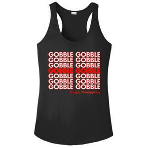 Gobble Gobble Retro Happy Thanksgiving Ladies PosiCharge Competitor Racerback Tank