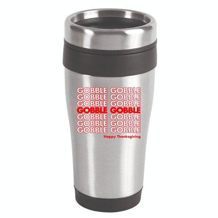 Gobble Gobble Retro Happy Thanksgiving 16oz Travel Tumbler