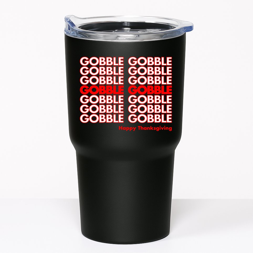 Gobble Gobble Retro Happy Thanksgiving Tumbler