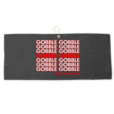 Gobble Gobble Retro Happy Thanksgiving Large Microfiber Waffle Golf Towel