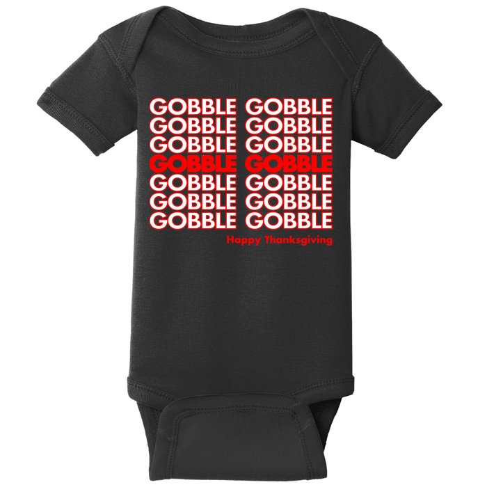 Gobble Gobble Retro Happy Thanksgiving Baby Bodysuit