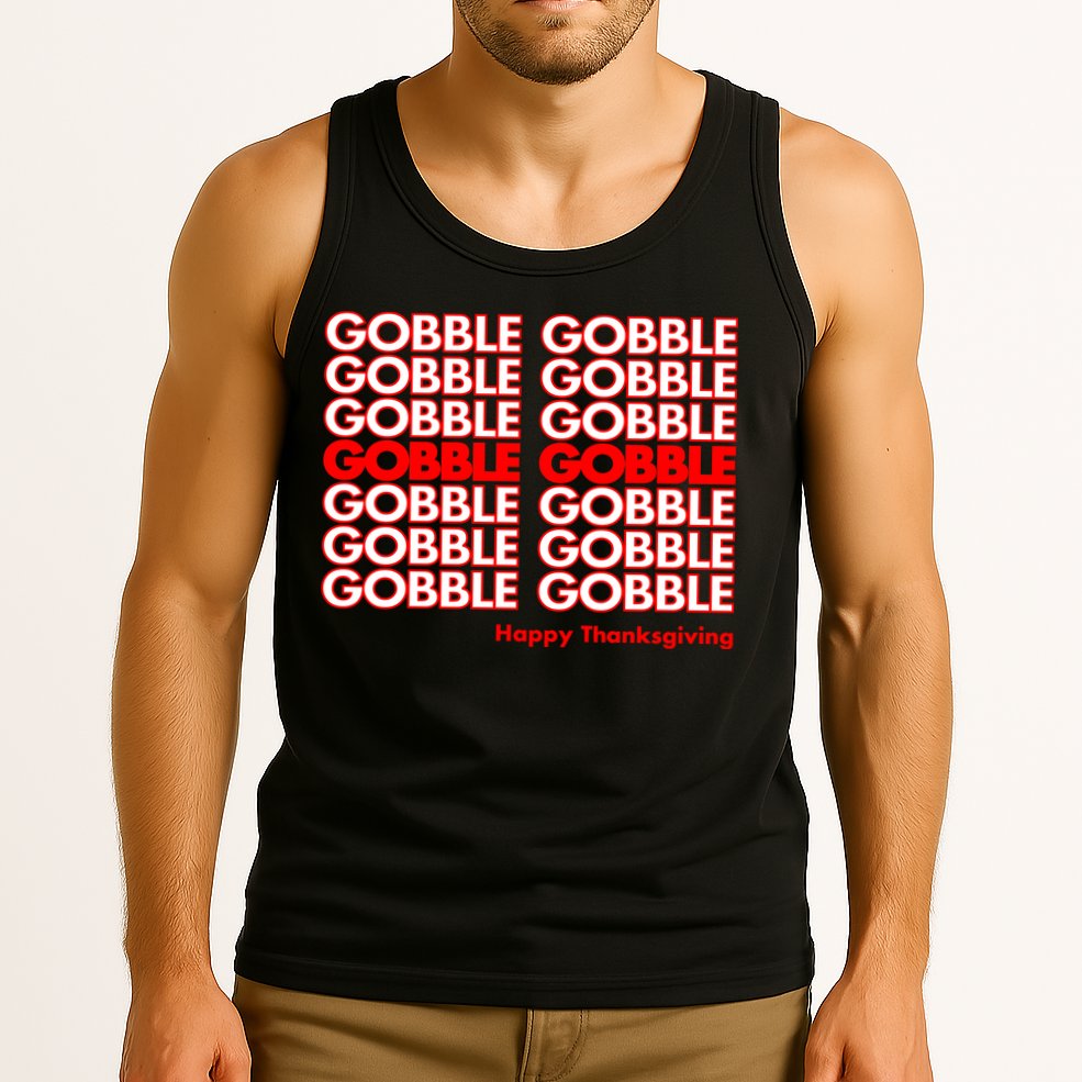 Gobble Gobble Retro Happy Thanksgiving Tank Top