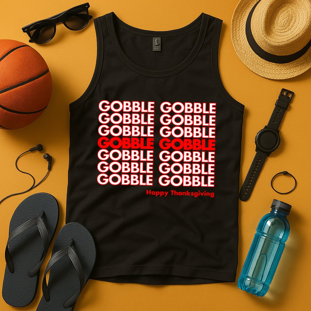 Gobble Gobble Retro Happy Thanksgiving Tank Top