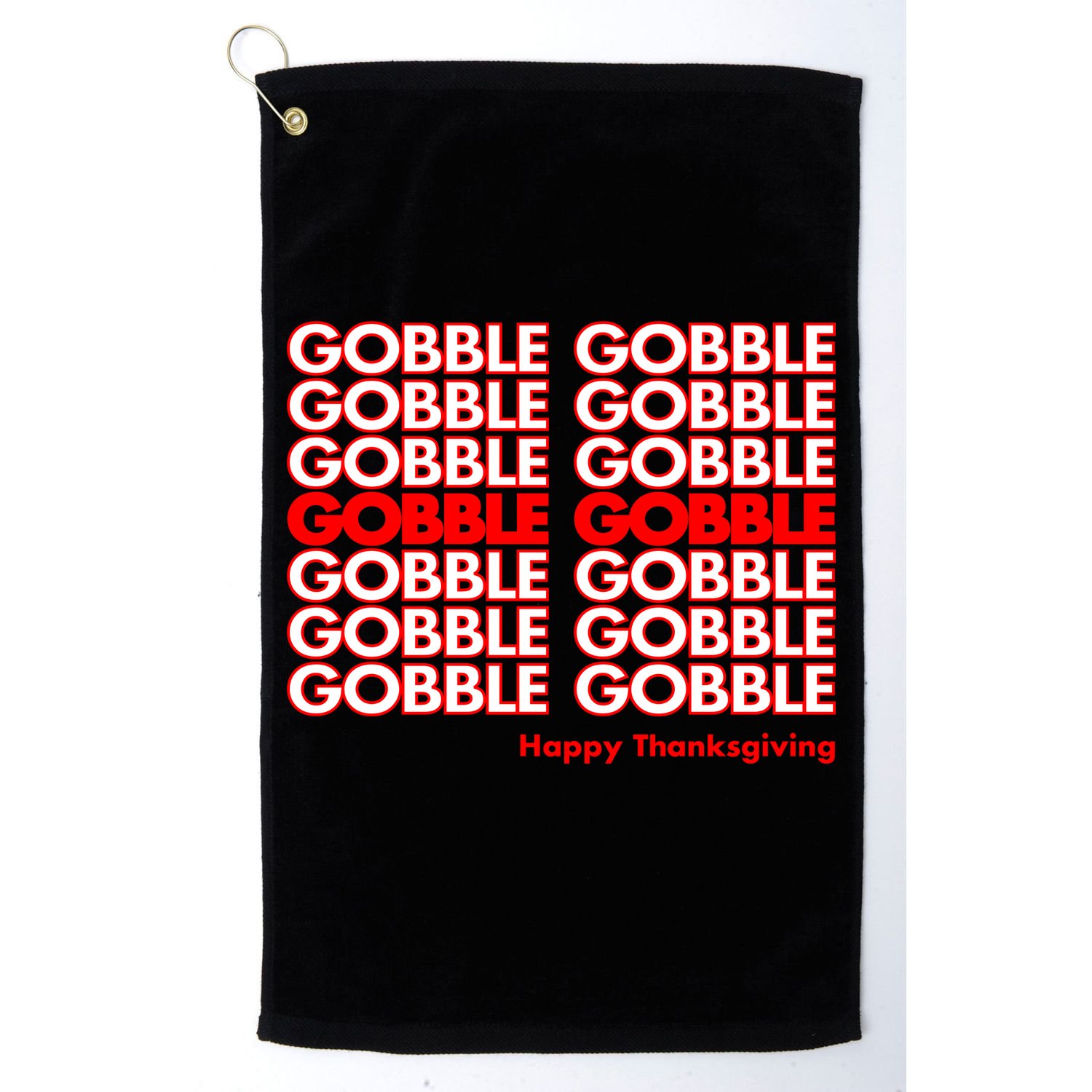 Gobble Gobble Retro Happy Thanksgiving Golf Towel