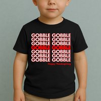 Gobble Gobble Retro Happy Thanksgiving Toddler T-Shirt