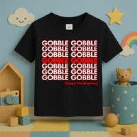 Gobble Gobble Retro Happy Thanksgiving Toddler T-Shirt