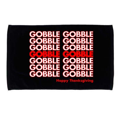 Gobble Gobble Retro Happy Thanksgiving Microfiber Hand Towel