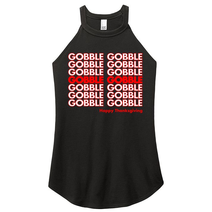 Gobble Gobble Retro Happy Thanksgiving Women's Perfect Tri Rocker Tank