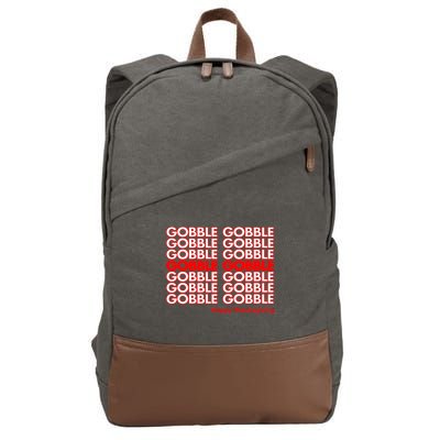 Gobble Gobble Retro Happy Thanksgiving Cotton Canvas Backpack