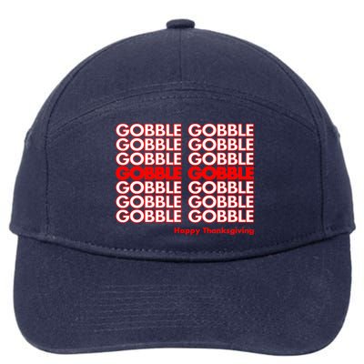 Gobble Gobble Retro Happy Thanksgiving 7-Panel Snapback Hat