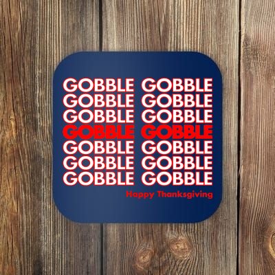 Gobble Gobble Retro Happy Thanksgiving Coaster