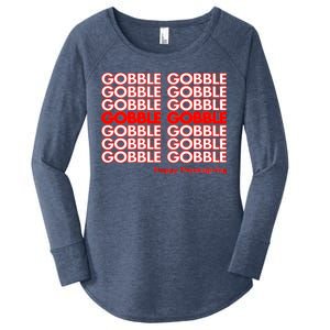 Gobble Gobble Retro Happy Thanksgiving Women's Perfect Tri Tunic Long Sleeve Shirt