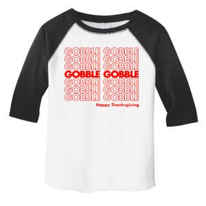 Gobble Gobble Retro Happy Thanksgiving Toddler Fine Jersey T-Shirt