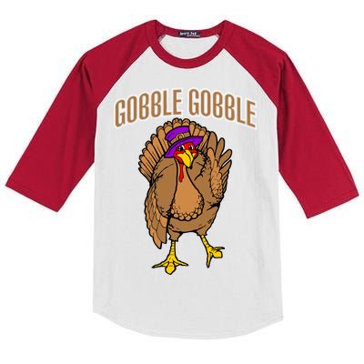 Gobble Gobble Turkey Kids Colorblock Raglan Jersey