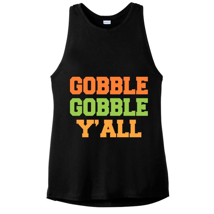 Gobble Gobble Y'All Thanksgiving Ladies PosiCharge Tri-Blend Wicking Tank