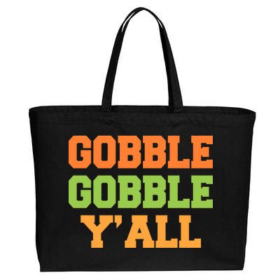 Gobble Gobble Y'All Thanksgiving Cotton Canvas Jumbo Tote