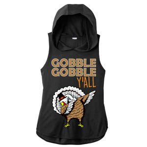 Gobble Gobble Y'all Turkey Ladies PosiCharge Tri-Blend Wicking Draft Hoodie Tank