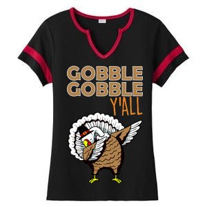 Gobble Gobble Y'all Turkey Ladies Halftime Notch Neck Tee