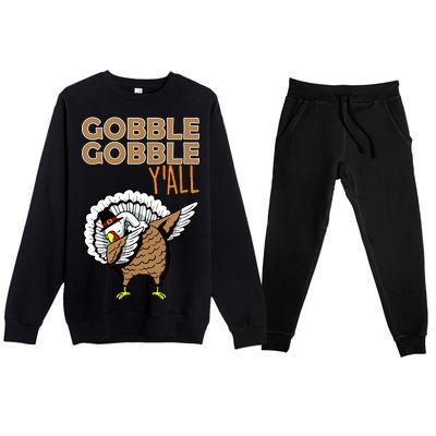 Gobble Gobble Y'all Turkey Premium Crewneck Sweatsuit Set