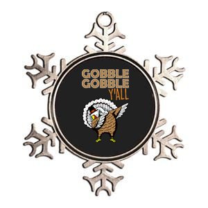 Gobble Gobble Y'all Turkey Metallic Star Ornament