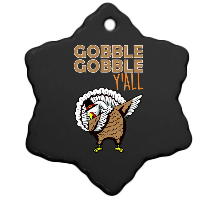 Gobble Gobble Y'all Turkey Ceramic Star Ornament