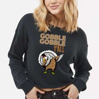 Gobble Gobble Y'all Turkey Cropped Pullover Crew