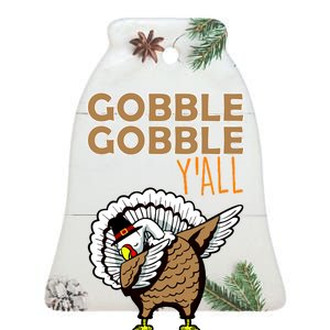 Gobble Gobble Y'all Turkey Ceramic Bell Ornament