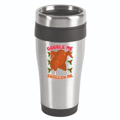 Gobble Me Swallow Me Dancing Turkey 16oz Travel Tumbler