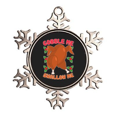 Gobble Me Swallow Me Dancing Turkey Metallic Star Ornament