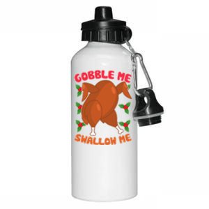 Gobble Me Swallow Me Dancing Turkey Aluminum Water Bottle