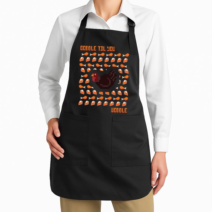 Gobble Til You Wobble Full-Length Apron With Pockets