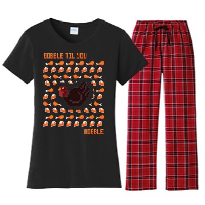 Gobble Til You Wobble Women's Flannel Pajama Set